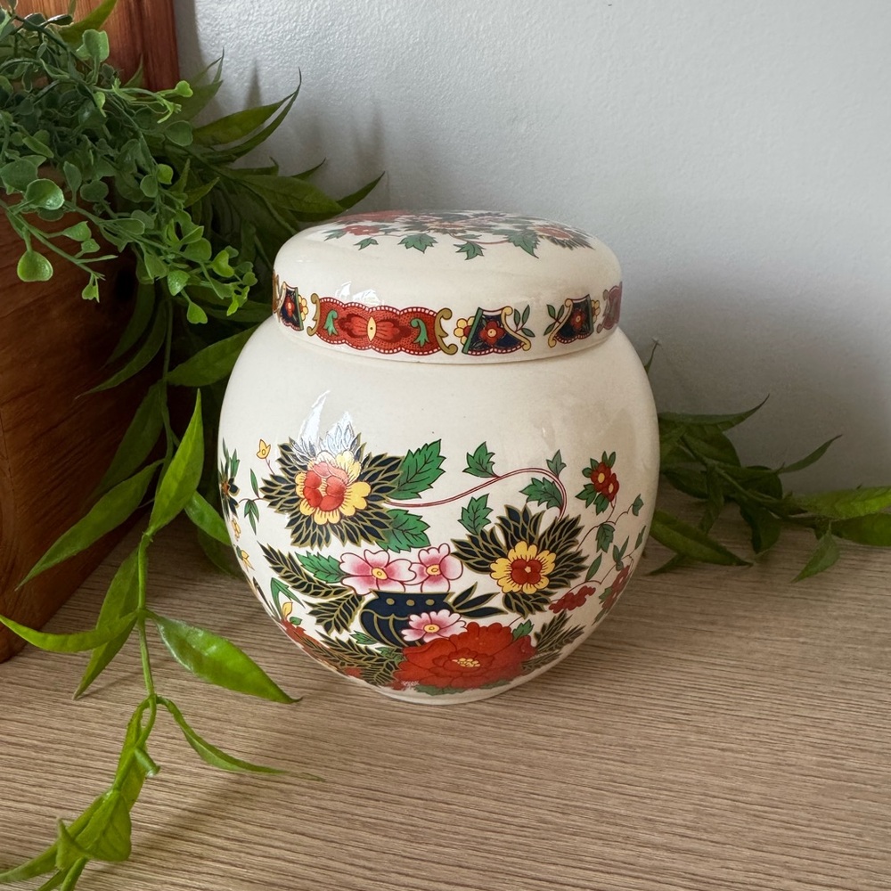 Floral Ceramic Jar with Lid